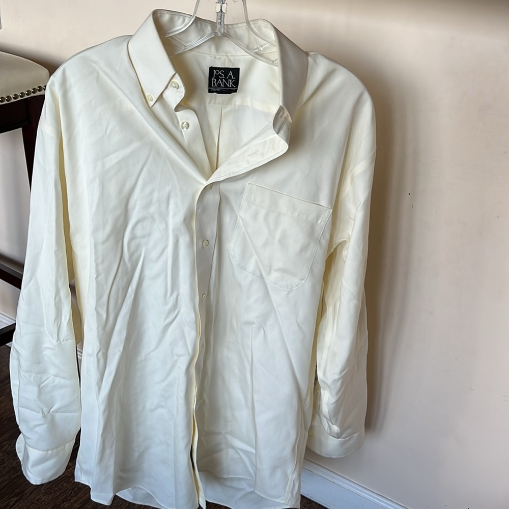 Joseph A. Bank yellow button down shirt